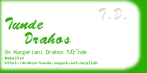 tunde drahos business card